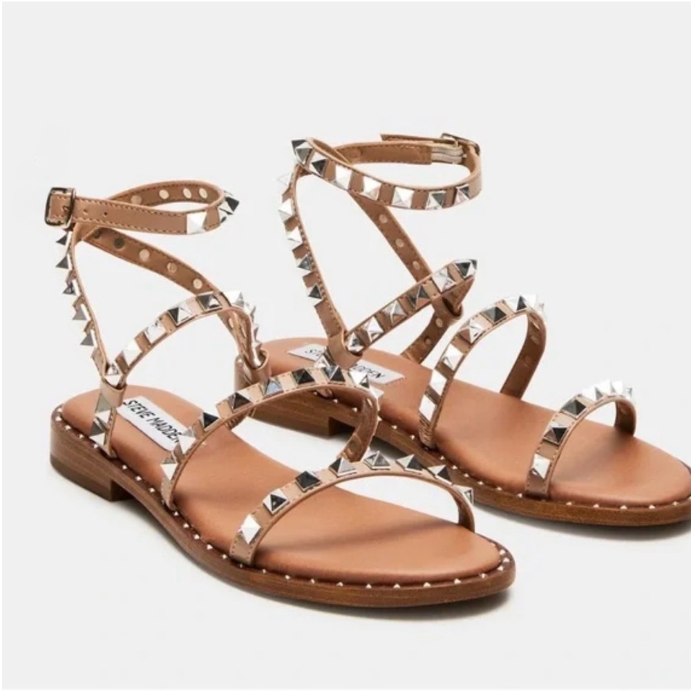 Steve Madden Brown Sandals with Silver Studs